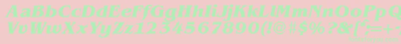 BenjaminserifBolditalic Font – Green Fonts on Pink Background