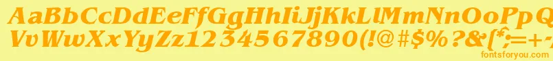 BenjaminserifBolditalic Font – Orange Fonts on Yellow Background