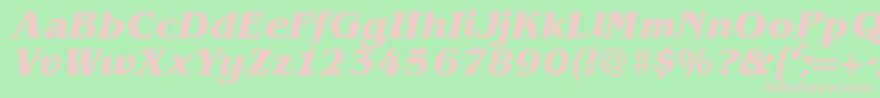 BenjaminserifBolditalic Font – Pink Fonts on Green Background