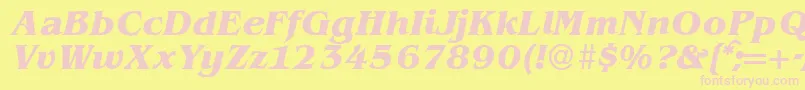 BenjaminserifBolditalic Font – Pink Fonts on Yellow Background