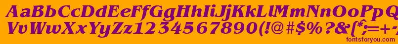 BenjaminserifBolditalic Font – Purple Fonts on Orange Background