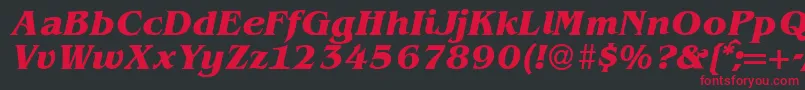 BenjaminserifBolditalic Font – Red Fonts on Black Background