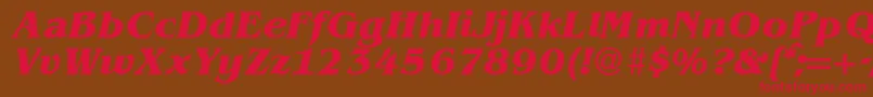 BenjaminserifBolditalic Font – Red Fonts on Brown Background