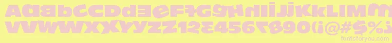 Fonte Dumbass ffy – fontes rosa em um fundo amarelo