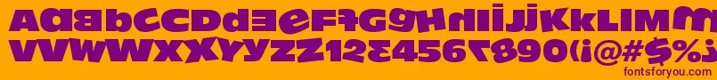 フォントDumbass ffy – オレンジの背景に紫のフォント