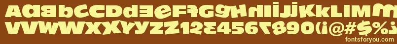 Dumbass ffy-fontti – keltaiset fontit ruskealla taustalla
