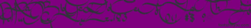 フォントAmalScriptBold – 紫の背景に黒い文字