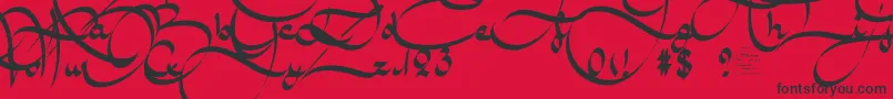 AmalScriptBold-Schriftart – Schwarze Schriften auf rotem Hintergrund
