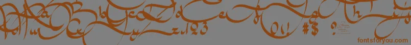 Шрифт AmalScriptBold – коричневые шрифты на сером фоне