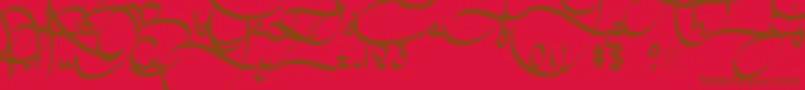 Czcionka AmalScriptBold – brązowe czcionki na czerwonym tle