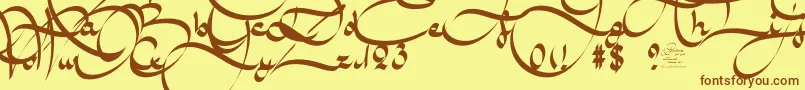 Czcionka AmalScriptBold – brązowe czcionki na żółtym tle