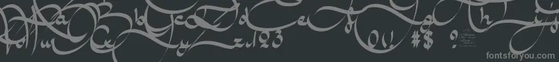 AmalScriptBold-fontti – harmaat kirjasimet mustalla taustalla