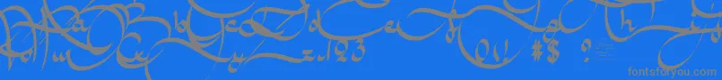 AmalScriptBold Font – Gray Fonts on Blue Background
