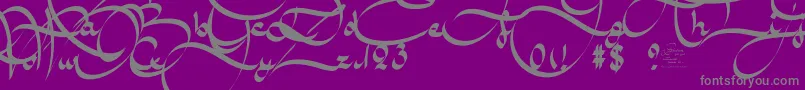 AmalScriptBold-fontti – harmaat kirjasimet violetilla taustalla