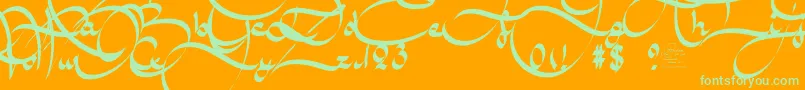 Шрифт AmalScriptBold – зелёные шрифты на оранжевом фоне