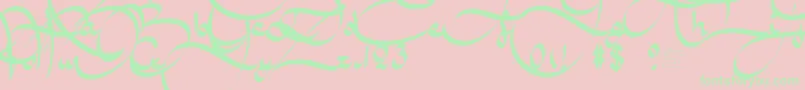 フォントAmalScriptBold – ピンクの背景に緑の文字