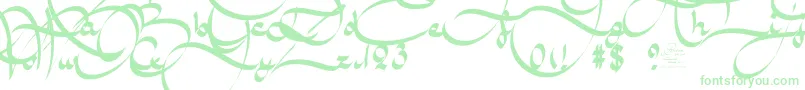 Czcionka AmalScriptBold – zielone czcionki na białym tle