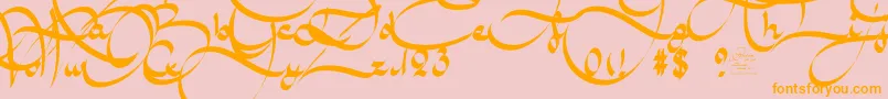 AmalScriptBold Font – Orange Fonts on Pink Background