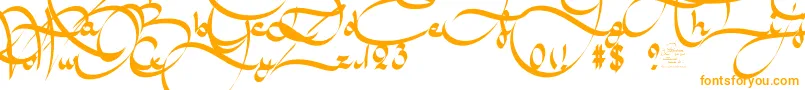 AmalScriptBold-Schriftart – Orangefarbene Schriften auf weißem Hintergrund