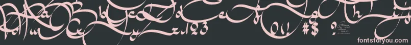 AmalScriptBold-fontti – vaaleanpunaiset fontit mustalla taustalla