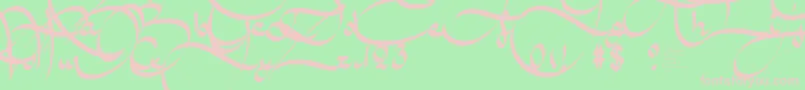 Czcionka AmalScriptBold – różowe czcionki na zielonym tle
