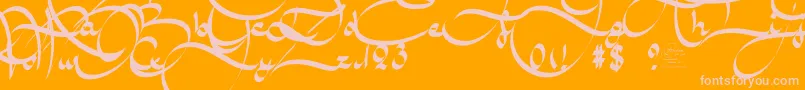 Czcionka AmalScriptBold – różowe czcionki na pomarańczowym tle