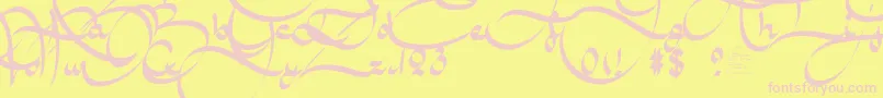 AmalScriptBold-Schriftart – Rosa Schriften auf gelbem Hintergrund