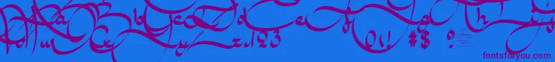 Шрифт AmalScriptBold – фиолетовые шрифты на синем фоне