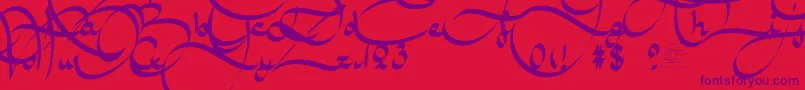 AmalScriptBold-Schriftart – Violette Schriften auf rotem Hintergrund