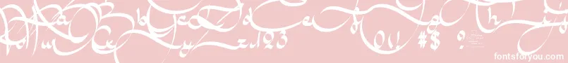 AmalScriptBold-fontti – valkoiset fontit vaaleanpunaisella taustalla