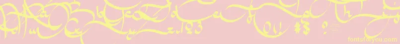 AmalScriptBold-Schriftart – Gelbe Schriften auf rosa Hintergrund