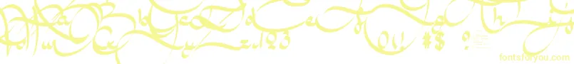 Czcionka AmalScriptBold – żółte czcionki na białym tle