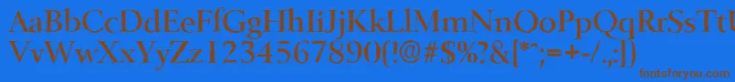 BelfastantiqueMediumRegular Font – Brown Fonts on Blue Background