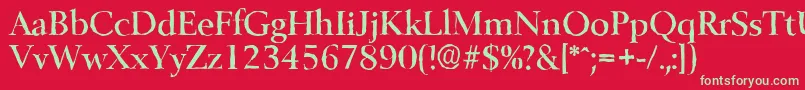 BelfastantiqueMediumRegular Font – Green Fonts on Red Background