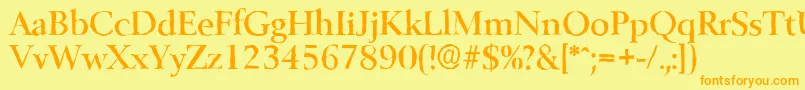 BelfastantiqueMediumRegular Font – Orange Fonts on Yellow Background