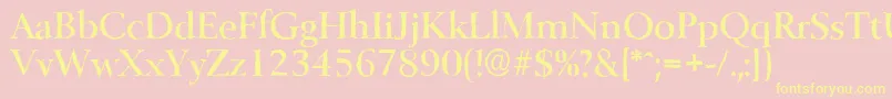 BelfastantiqueMediumRegular Font – Yellow Fonts on Pink Background