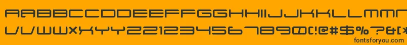 Fonte Xenotron – fontes pretas em um fundo laranja