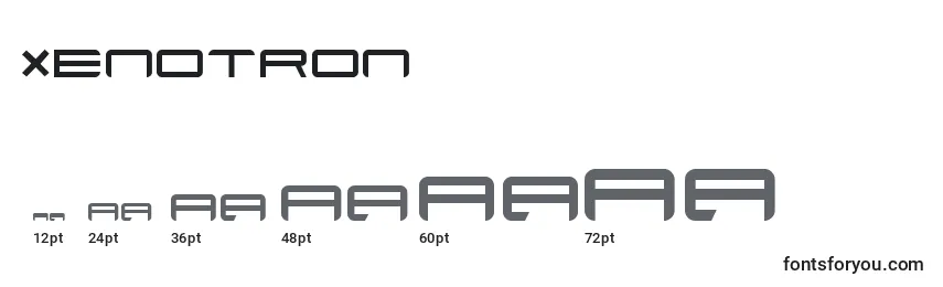 Xenotron Font Sizes
