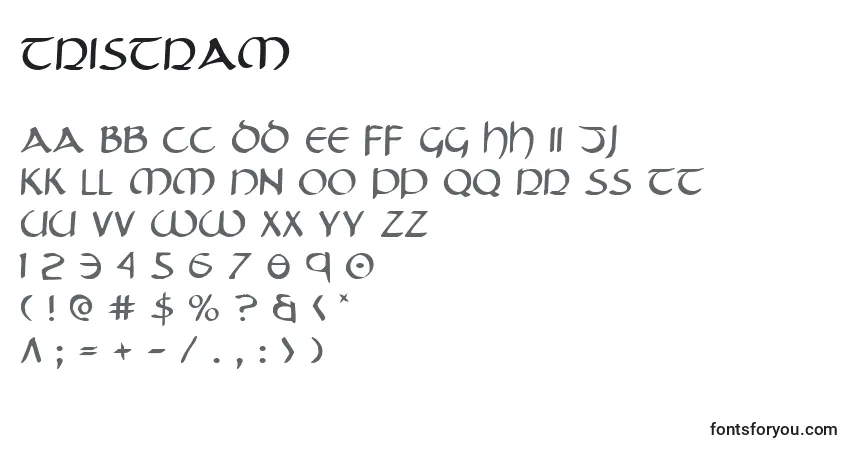 Шрифт Tristram – алфавит, цифры, специальные символы
