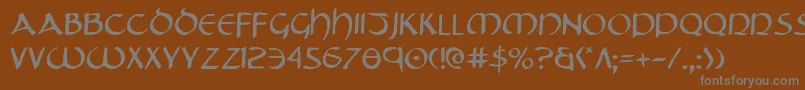 フォントTristram – 茶色の背景に灰色の文字