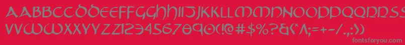 フォントTristram – 赤い背景に灰色の文字