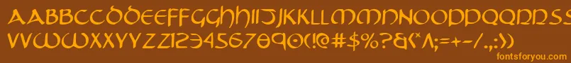 Tristram Font – Orange Fonts on Brown Background