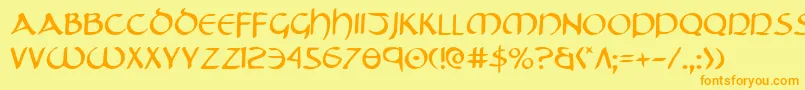 Tristram Font – Orange Fonts on Yellow Background