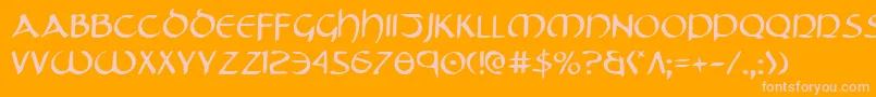 Tristram Font – Pink Fonts on Orange Background