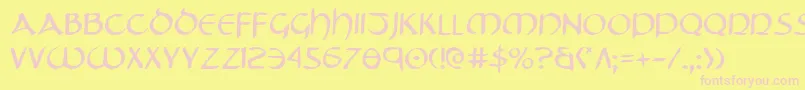 Tristram Font – Pink Fonts on Yellow Background