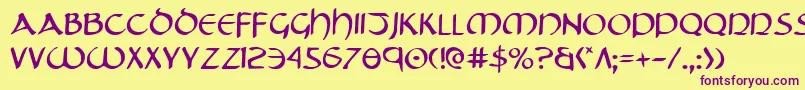 Tristram Font – Purple Fonts on Yellow Background