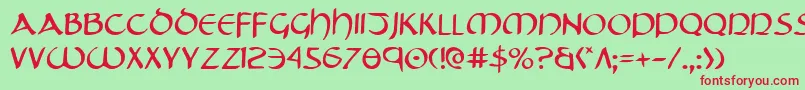 Tristram Font – Red Fonts on Green Background