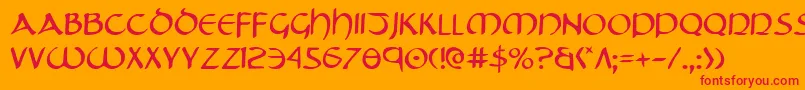 Tristram Font – Red Fonts on Orange Background