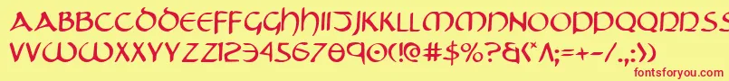 Tristram Font – Red Fonts on Yellow Background