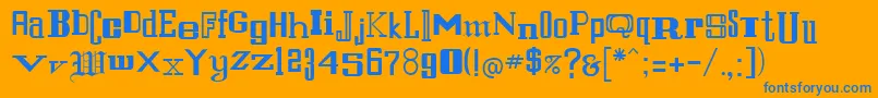 RulandRegular Font – Blue Fonts on Orange Background